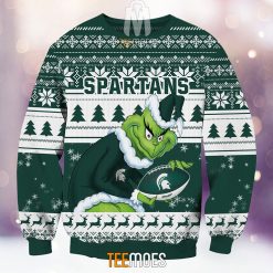 Alternative view of NCAA Michigan State Spartans The Old Grinch Ugly Christmas Sweater
