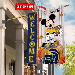 Alternative view of NCAA Michigan Wolverines Custom Name Mickey House Flag