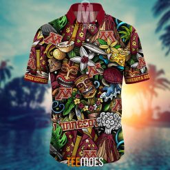 Alternative view of NCAA Minnesota Golden Gophers Custom Name Flower Pattern Hawaiian Shirt
