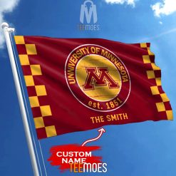 Alternative view of NCAA Minnesota Golden Gophers Custom Name Garden House Flag