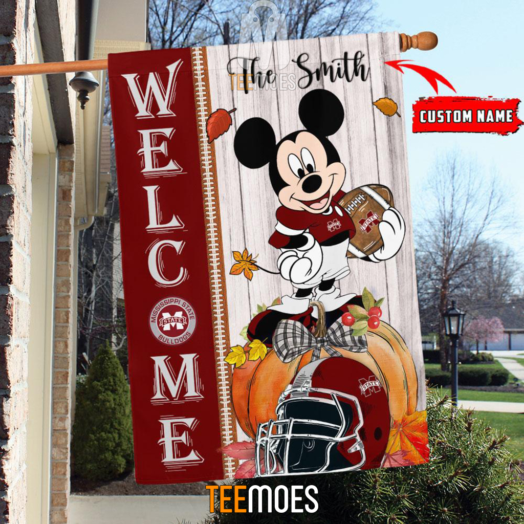 NCAA Mississippi State Bulldogs Custom Name Mickey House Flag