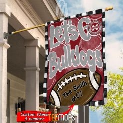 NCAA Mississippi State Bulldogs Custom Name Number Let's Go Bulldogs House Flag