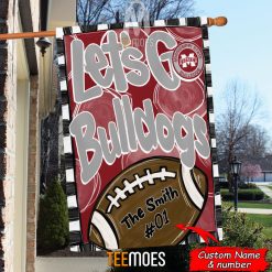 Alternative view of NCAA Mississippi State Bulldogs Custom Name Number Let's Go Bulldogs House Flag