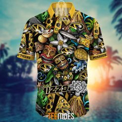 Alternative view of NCAA Missouri Tigers Flower Pattern Hawaiian Shirt