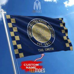 Alternative view of NCAA Navy Midshipmen Custom Name Garden House Flag