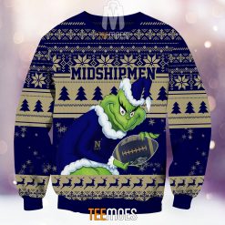 Alternative view of NCAA Navy Midshipmen The Old Grinch Ugly Christmas Sweater