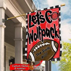 NCAA NC State Wolfpack Custom Name Number Let's Go Wolfpack House Flag