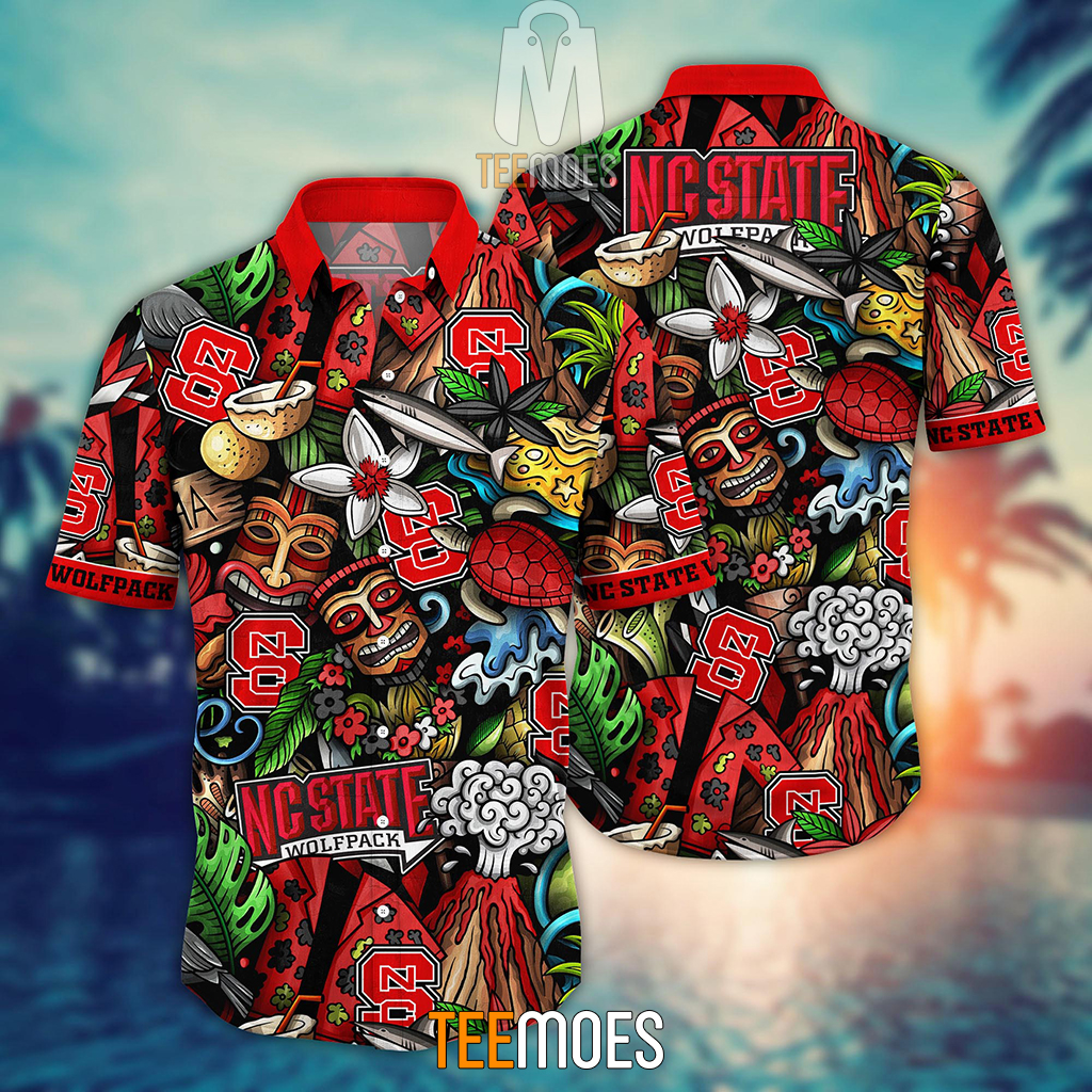NCAA NC State Wolfpack Flower Pattern Hawaiian Shirt