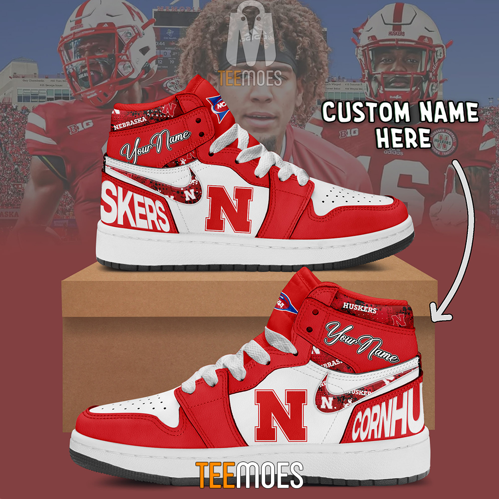 NCAA Nebraska Cornhuskers Custom Name Air Jordan 1 High Sneakers