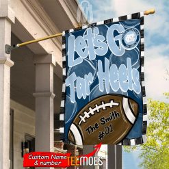 NCAA North Carolina Tar Heels Custom Name Number Let's Go Tar Heels House Flag