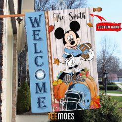 NCAA North Carolina Tar Heels Custom Name Mickey House Flag