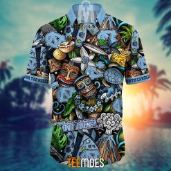 Alternative view of NCAA North Carolina Tar Heels Flower Pattern Hawaiian Shirt