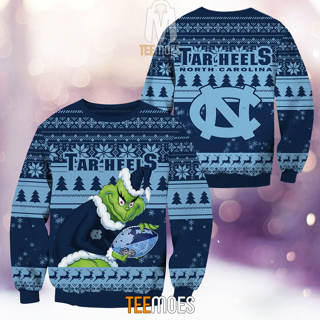 NCAA North Carolina Tar Heels The Old Grinch Ugly Christmas Sweater