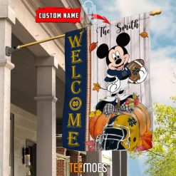 Alternative view of NCAA Notre Dame Fighting Irish Custom Name Mickey House Flag