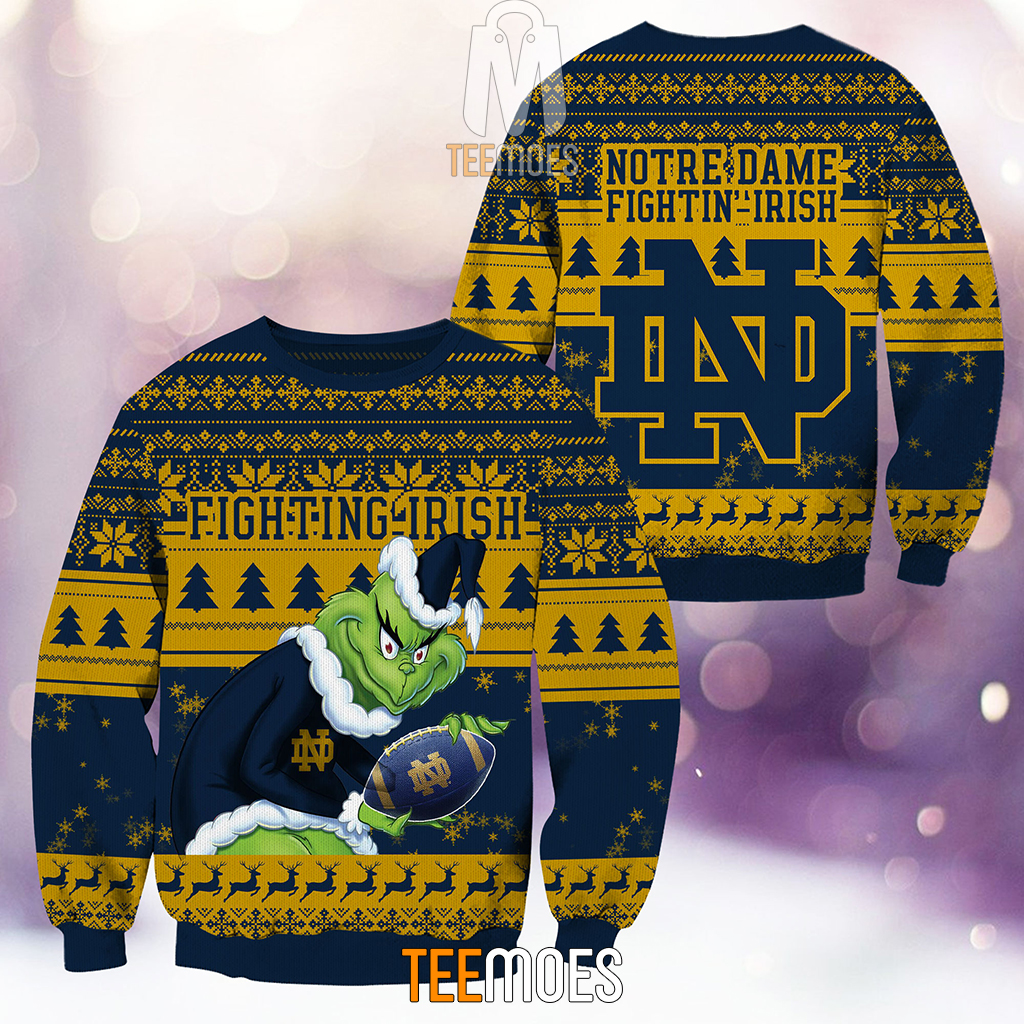 NCAA Notre Dame Fighting Irish The Old Grinch Ugly Christmas Sweater