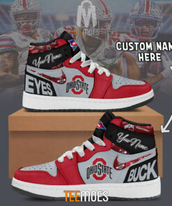 NCAA Ohio State Buckeyes Custom Name Air Jordan 1 High Sneakers