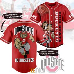 NCAA Ohio State Buckeyes Custom Name Number Mascot Baseball Jersey