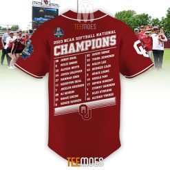 Alternative view of NCAA Oklahoma Sooners Champions 2023 Baseball Jersey