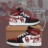 NCAA Oklahoma Sooners Custom Name Air Jordan 1 High Sneakers