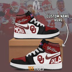 NCAA Oklahoma Sooners Custom Name Air Jordan 1 High Sneakers