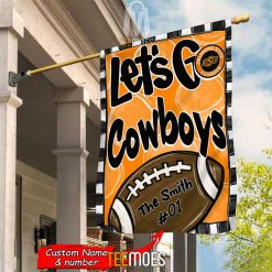 NCAA Oklahoma State Cowboys Custom Name Number Let's Go Cowboys House Flag