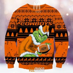Alternative view of NCAA Oklahoma State Cowboys The Old Grinch Ugly Christmas Sweater