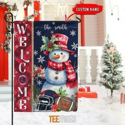 Alternative view of NCAA Ole Miss Rebels Custom Name Snowman Christmas House Flag