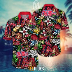 NCAA Ole Miss Rebels Flower Pattern Hawaiian Shirt