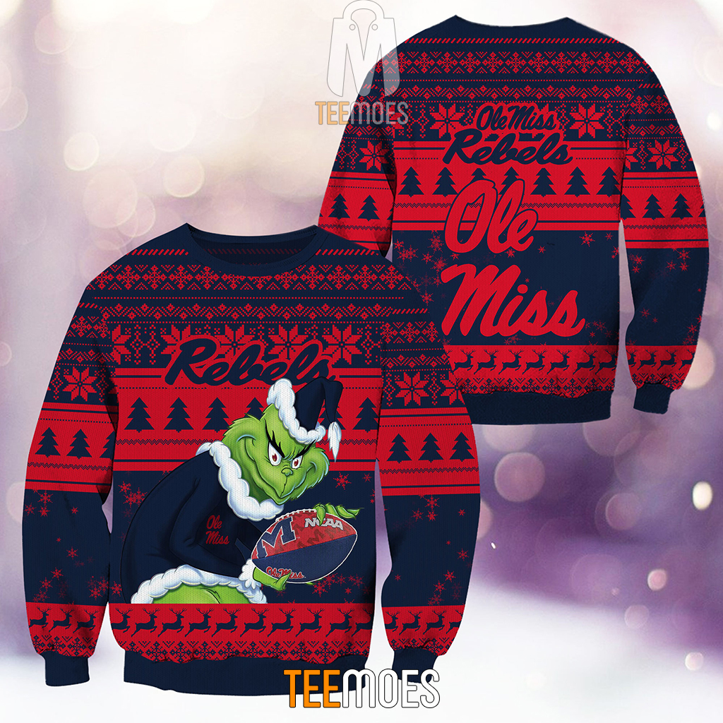 NCAA Ole Miss Rebels The Old Grinch Ugly Christmas Sweater
