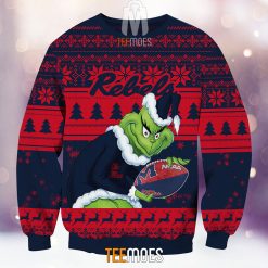 Alternative view of NCAA Ole Miss Rebels The Old Grinch Ugly Christmas Sweater