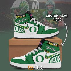 NCAA Oregon Ducks Custom Name Air Jordan 1 High Sneakers