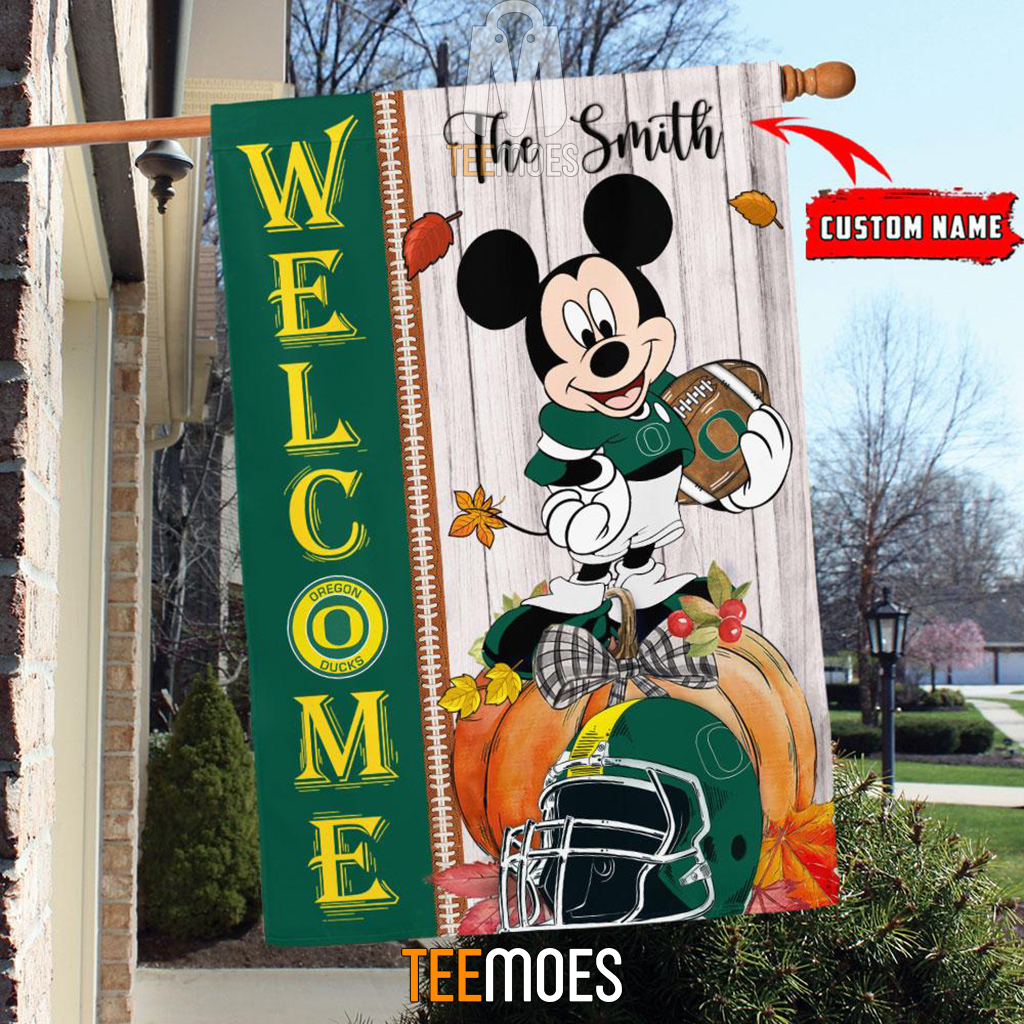 NCAA Oregon Ducks Custom Name Mickey House Flag