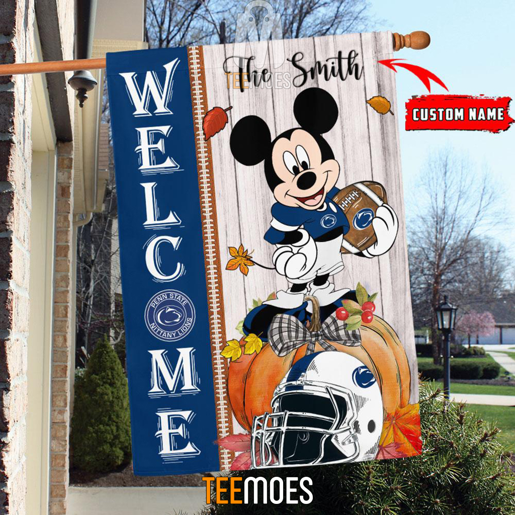 NCAA Penn State Nittany Lions Custom Name Mickey House Flag