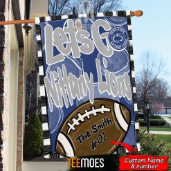 Alternative view of NCAA Penn State Nittany Lions Custom Name Number Let's Go Nittany Lions House Flag