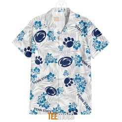 Alternative view of NCAA Penn State Nittany Lions Floral Hawaiian Shirt