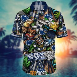 Alternative view of NCAA Penn State Nittany Lions Flower Pattern Hawaiian Shirt
