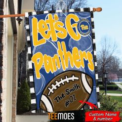 Alternative view of NCAA Pittsburgh Panthers Custom Name Number Let's Go Panthers House Flag