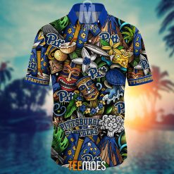 Alternative view of NCAA Pittsburgh Panthers Flower Pattern Hawaiian Shirt