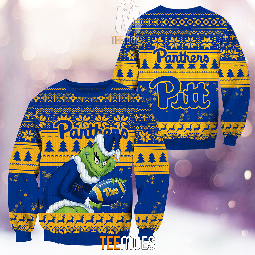 NCAA Pittsburgh Panthers The Old Grinch Ugly Christmas Sweater