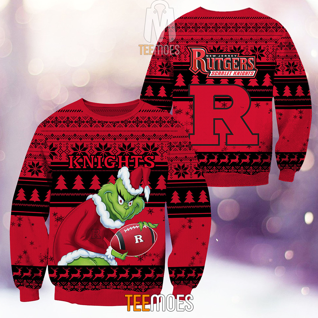 NCAA Rutgers Scarlet Knights The Old Grinch Ugly Christmas Sweater