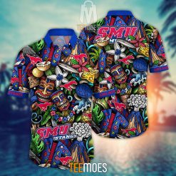 NCAA SMU Mustangs Flower Pattern Hawaiian Shirt