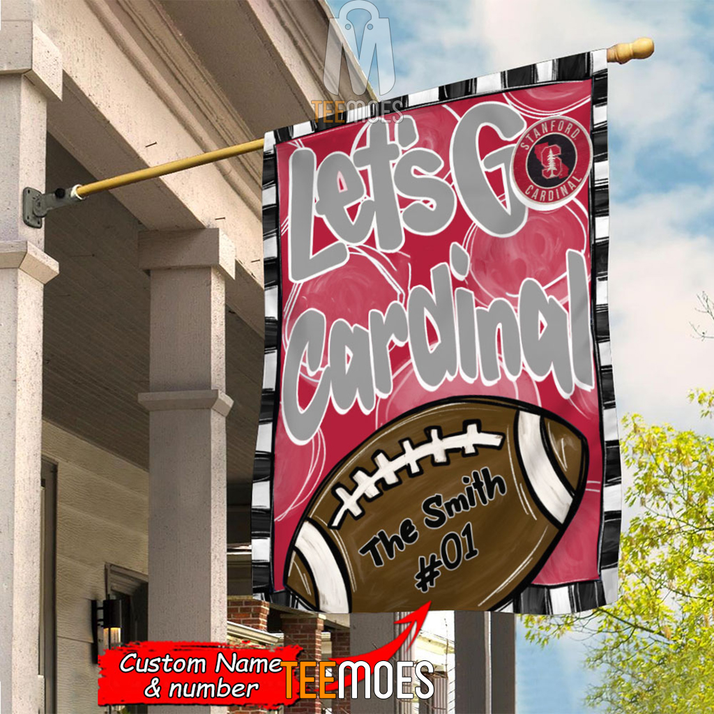 NCAA Stanford Cardinal Custom Name Number Let's Go Cardinal House Flag