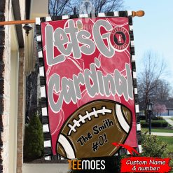 Alternative view of NCAA Stanford Cardinal Custom Name Number Let's Go Cardinal House Flag