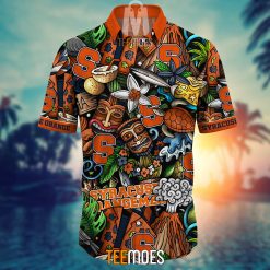 Alternative view of NCAA Syracuse Orange Flower Pattern Hawaiian Shirt
