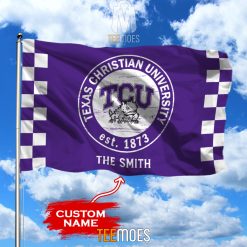 NCAA TCU Horned Frogs Custom Name Garden House Flag