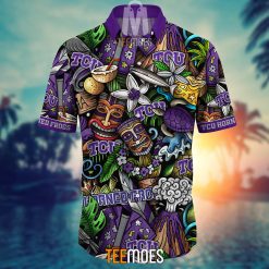 Alternative view of NCAA TCU Horned Frogs Flower Pattern Hawaiian Shirt