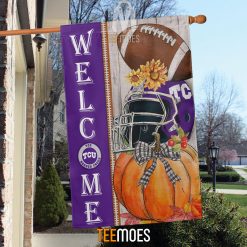 Alternative view of NCAA TCU Horned Frogs Welcome Garden House Flag