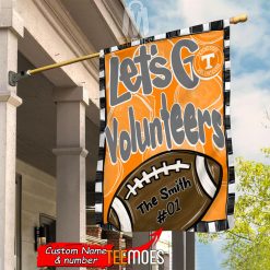 NCAA Tennessee Volunteers Custom Name Number Let's Go Volunteers House Flag