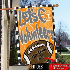 Alternative view of NCAA Tennessee Volunteers Custom Name Number Let's Go Volunteers House Flag