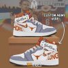 NCAA Texas Longhorns Custom Name Air Jordan 1 High Sneakers